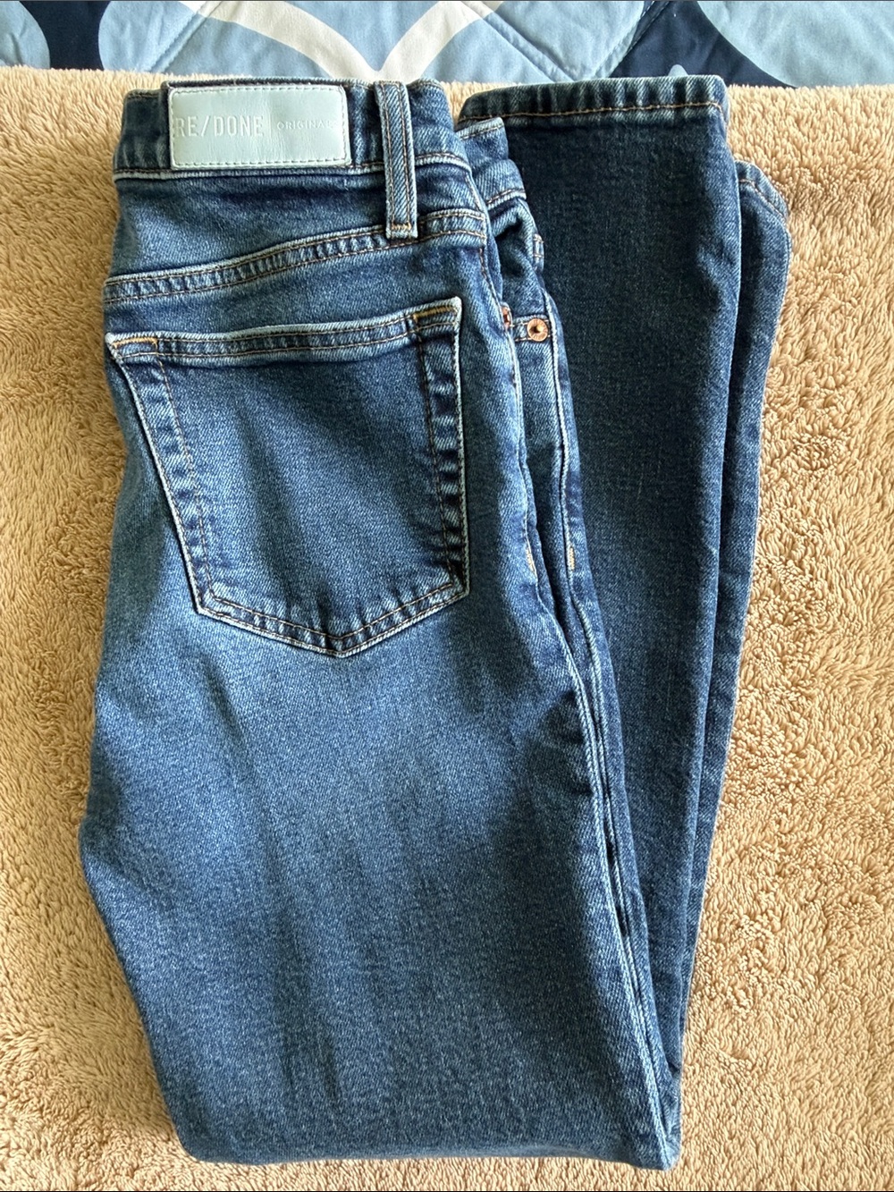 RE/DONE Originals High Rise Ankle Crop in Midnight Blue NWT Size 27